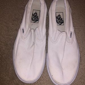 White slide on Vans